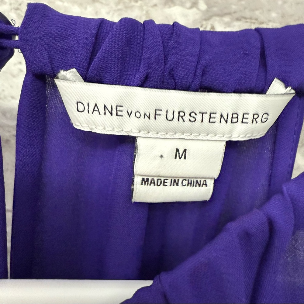 Diane von Furstenberg Silk Sleeveless Top Women’s‎ Medium Purple - Picture 2 of 8